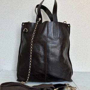 Dolce & Gabbana All Leather Tote Bag Shoulder Bag Vintage Used - Picture 1 of 24