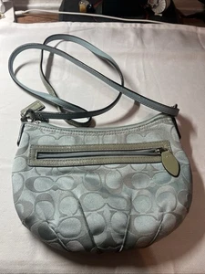 COACH Crossbody Baby Blue Fabric Satchel - Picture 1 of 10
