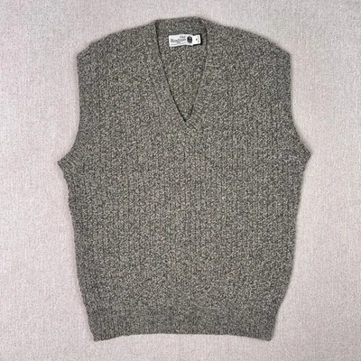 Chaleco Suéter Cuello en V Tejido Lana The Rogue Años 80 De Colección Talla M Gris Mármol Hecho en EE. UU. Foto 1 de 4