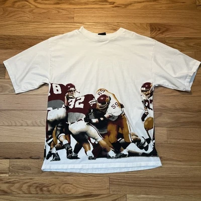 Camisa de fútbol vintage B Ware Risk Everything para hombre talla grande blanca gráfica Foto 1 de 4