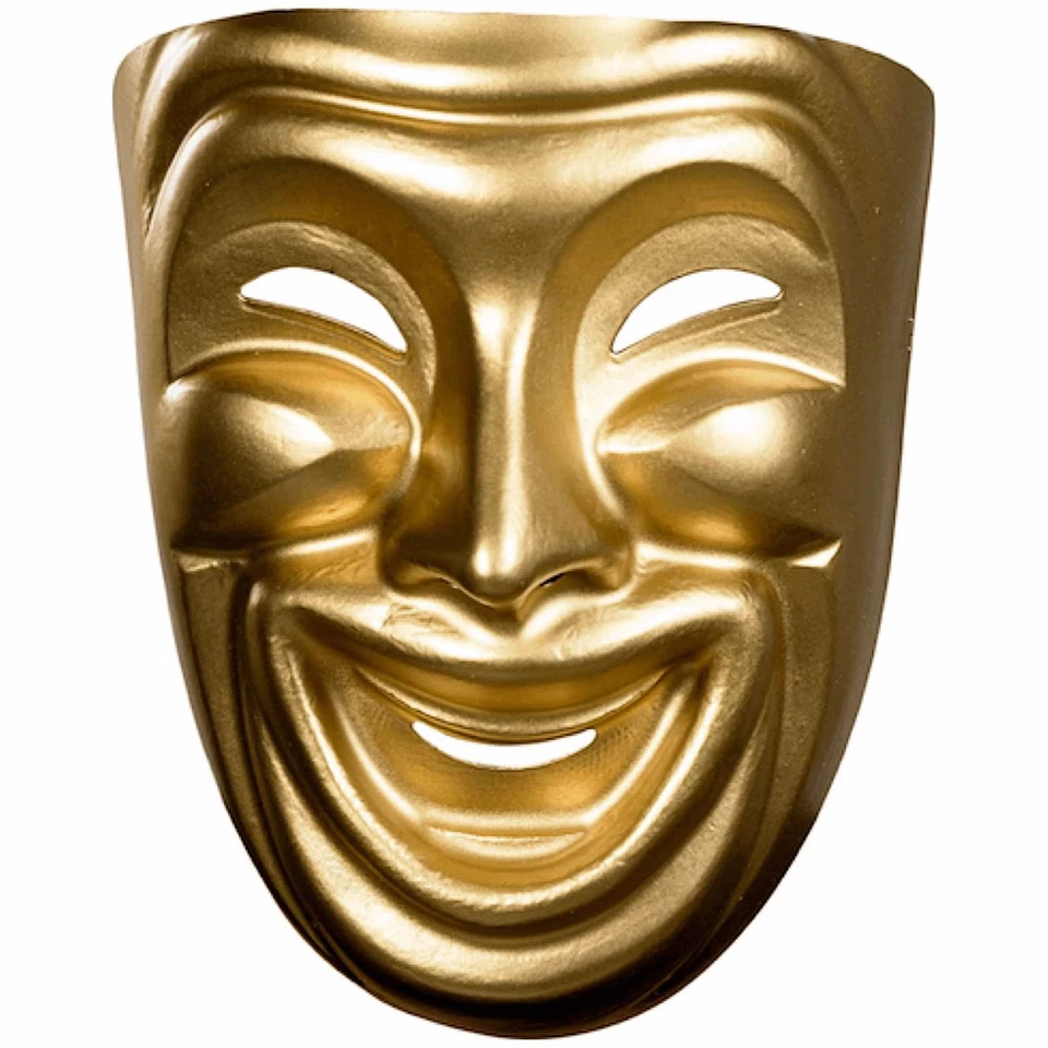 Comedy Human Happy Face Theatrical Theatre Adult Mens Costume 1/2 Mask - Image 1 of 1