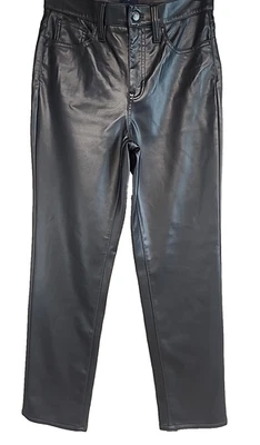 Брюки тонкие с высокой посадкой J Crew искусственная кожа женские размер 26 - 100% полиэстер черные - Изображение 1 из 4