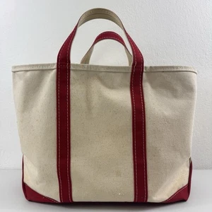 Vintage 1980s LL Bean Boat and Tote Bag Red Size Large Zip - Picture 1 of 10