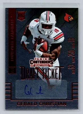 2015 Contenders Draft Picks #187 Gerald Christian College Draft Ticket Red Foil - Image 1 of 2