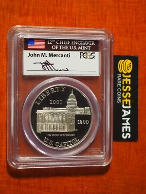 2001 P PROOF SILVER CAPITOL VISITOR COMMEMORATIVE DOLLAR PCGS PR69 MERCANTI - Image 1 of 2