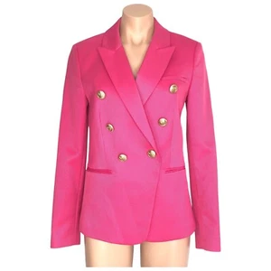Witchery Blazer Size AU 8 Double Breast Jacket Gold Buttons Fuchsia Pink - Picture 1 of 15