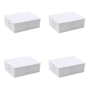 4PK Boxsweden Kloset Linen Storage Underbed Box with Lid and Handles 55x44x18cm - Picture 1 of 6