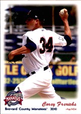 2010 Brevard County Manatees Grandstand #8 Corey Frerichs Conroe Texas TX Card