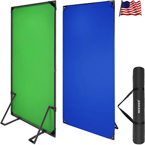 Neewer 2-in-1 Chromakey Green Chromakey Blue Backdrop w Background Banner Stand
