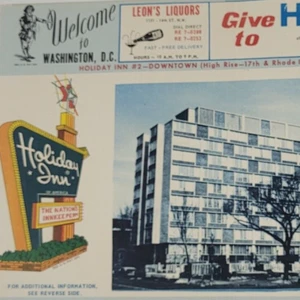 1965 Holiday Inn Map of Washington DC Placemat Restaurant Advertising Gulf Oil - Picture 1 of 3