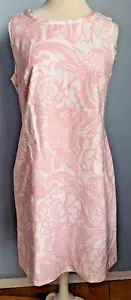 Talbots Classic Sleeveless Sheath Dress / Pink & White Floral / Size 12 EUC - Picture 1 of 11