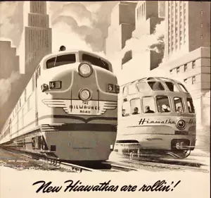 1948 The Milwaukee Railway Hiawathas Speedliners Trains Route Map Print Ad - Picture 1 of 6