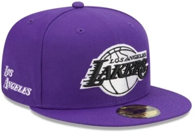 Los Angeles Lakers New Era Alternate City Edition 59FIFTY Fitted Purple Sz 7 3/8 - Image 1 of 4