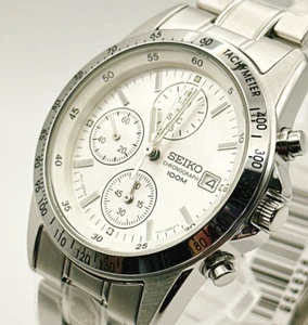 Seiko Chronograph Watch SND363P1 SND363P SND363 From Japan 7T92 White Face 40mm - Picture 1 of 15