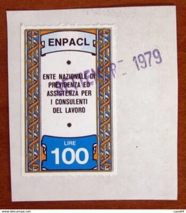 Fiscali Marca Bollo ITALIA ENPACL previdenza e lavoro lire 100 (grande ) - Imagen 1 de 1