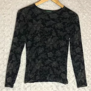 Maglione donna vintage Lauren Ralph Lauren stampa floreale scura taglia P XS - Foto 1 di 4