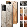For Samsung Note20 Note20 Ultra Wood Pattern Slim Tempered Glass Back Case Cover