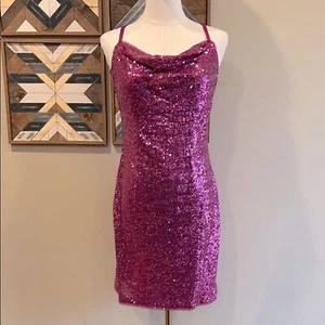 BCBG MaxAzria Sequin Mini Dress Fuschia XS NWT - Picture 1 of 8