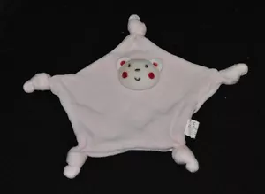 Peluche doudou ours blanc plat SIPLEC LECLERC rose étoile 5 noeuds Etat NEUF - Picture 1 of 1