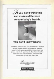 Anuncios vintage de March of Dimes "Don't Know Beans" y American Plastics Council 1995 - Imagen 1 de 2