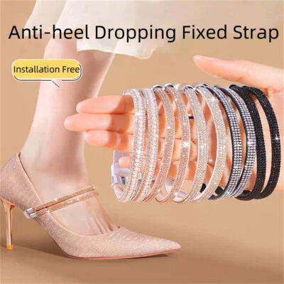 Cordones elásticos antideslizantes para zapatos de tacón alto con estrás para mujer Foto 1 de 4