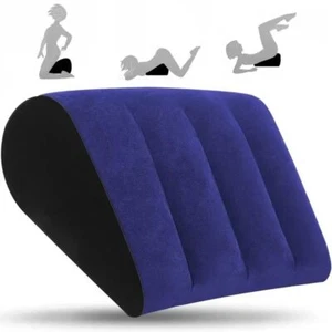 Triangle Cylinder Wedge Magic Cushion Blue+Black Inflatable Sex Pillow Home - Picture 1 of 11