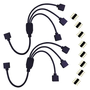 2pcs 4 Pin LED Splitter Cable RGB LED Strip Splitter 3 Way Splitter LED Tape ... - Picture 1 of 4