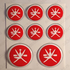 Oman Stickers Cockade 3D Roundel Resin Domed Adhesive Air Force Sticker - Foto 1 di 1