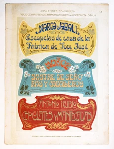NEUE SCHRIFTEN und FIRMENSCHILDER im MODERN STIL 1, lithogr. Art nouveau Pl n°13 - Picture 1 of 1