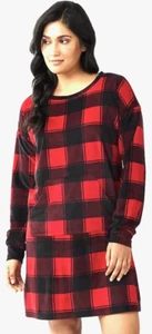 SONOMA KOHL'S WOMENS SOFT PLAID RED NIGHT SHIRT SLEEP WEAR PAJAMAS LOUNGE TOP~3X - Picture 1 of 9