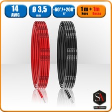 cavo elettrico siliconico in silicone alte temperature 14 AWG rosso nero 1+1 mt