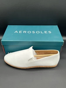 Aerosoles Hempstead Cork Leather Slip On Flat Slide Women' s Shoes White Size 11 - Picture 1 of 9