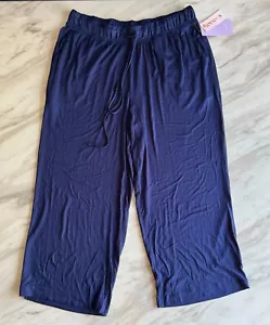 JOYSPUN Women’s Pajama Pants Navy Blue Stretch Pockets Relaxed Fit M (8-10) NEW - Picture 1 of 14