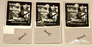 NEU Posten 3 Stck. Körperschmuck Chirurgenstahl Einzel Labret Lippe Gerade Langhantel - Bild 1 von 8