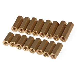 Hex Connection Nuts M3 M4 Brass Hexagon Threaded Rod Bar Stud Long Connector Nut - Picture 1 of 6