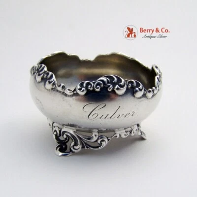 Waverly Open Salt Dish Sterling Silver Wallace 1890 Inscribed Culver - Image 1 of 4