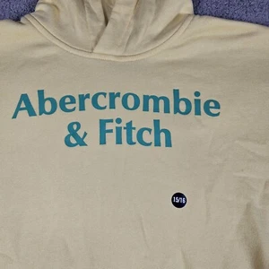 Abercrombie & Fitch Men's Embroidered Yellow Pullover  Hoodie Small Teen NWT - Picture 1 of 12