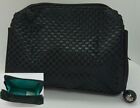 Cosmetics Bag Black with checked design & Turquoise lining by Avon