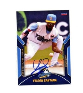Yeison Santana signed autograph 2022 Myrtle Beach Cubs baseball card b