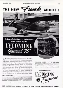 Anuncio Funk Aircraft 1940 8/14/2024j - Imagen 1 de 1