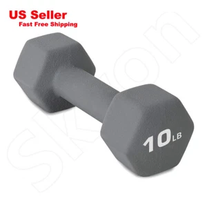 Skyon Barbell Rubber Coated Hex Dumbbell Hand Weight Set Avail 10 lb Single - Picture 1 of 2