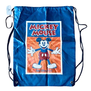 New Walt Disney World Mickey Mouse Travel Drawstring Backpack Nylon Disney Parks - Picture 1 of 4