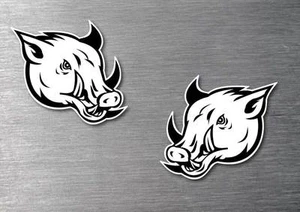 feral pig wild boar stickers 2 pack water & fade proof vinyl 4wd hunting - Picture 1 of 1