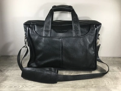 Bostanten Royal Retro 14" Leather Briefcase Laptop Computer Black Shoulder Bag - Image 1 of 4