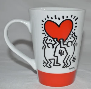 Keith Haring 2005 Coffee Mug – Dancing Men & Love Heart – Vintage Artestar - Picture 1 of 5