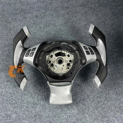 Volante para BMW 328i 328xi 2007-2013 fibra de carbono cuero negro Foto 1 de 4