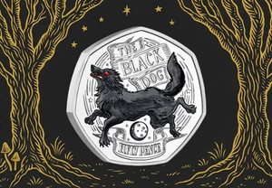 2025 Jersey Myths and Legends - The Black Dog 50p Fifty 50 Pence Colour Coin BU - Bild 1 von 1