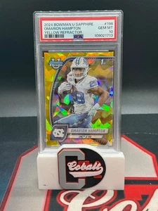 CARGADORES OMARION HAMPTON 2024 BOWMAN U 1er refractor amarillo zafiro PSA 10/75 - Imagen 1 de 1