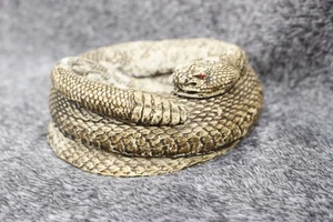 Cenicero de colección Welch Novedad CO marrón cerámica sonajero serpiente 6" - Imagen 1 de 11
