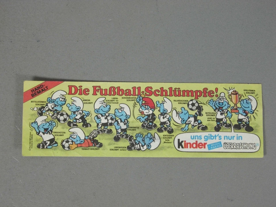 HPF-BPZ: Beipackzettel "Fußballschlümpfe" 1988, nicht top, 100% original - Bild 1 von 2